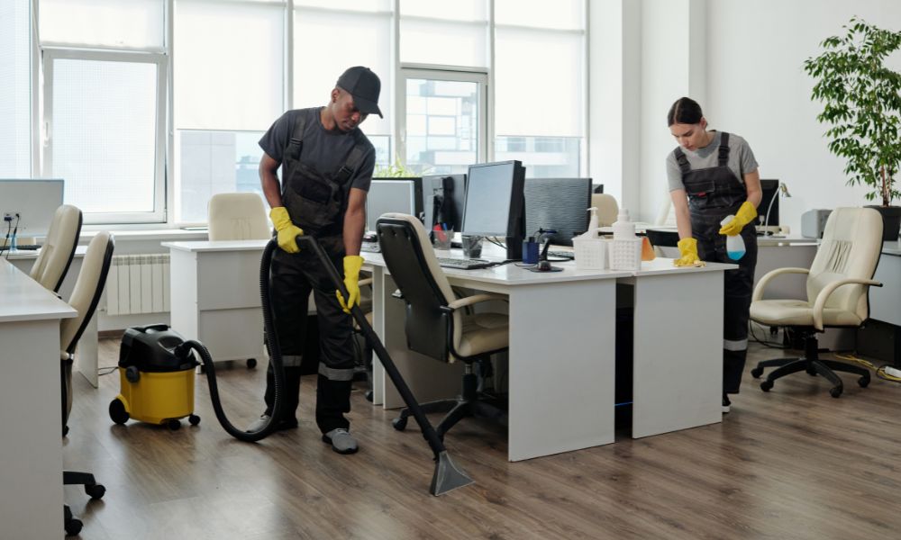 Clean commercial office space maintained by WonderWoman Cleaning NJ